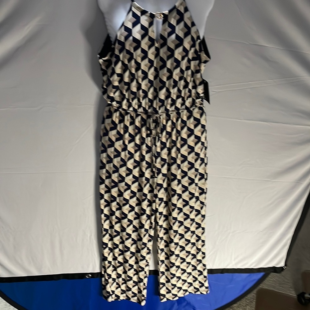 EnFocus Studio Jumpsuit- Tan cream and black/navy blue